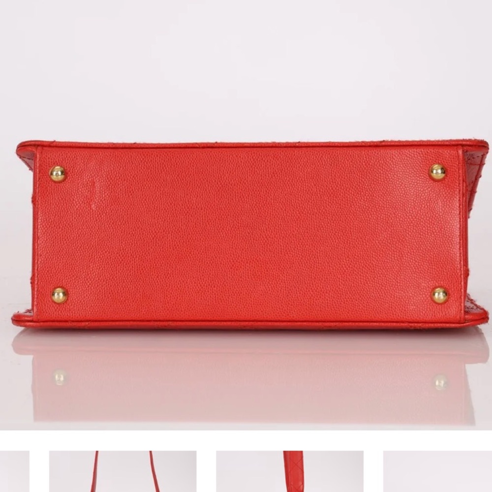 RARE 1997 vintage red Chanel Kelly 24k gold plated - Picture 8 of 17